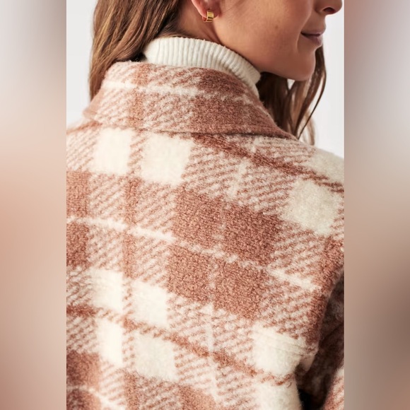 Faherty Collins Rose Plaid Fieldstorm Blanket Shirt Jacket Size XS X-small - Picture 5 of 9